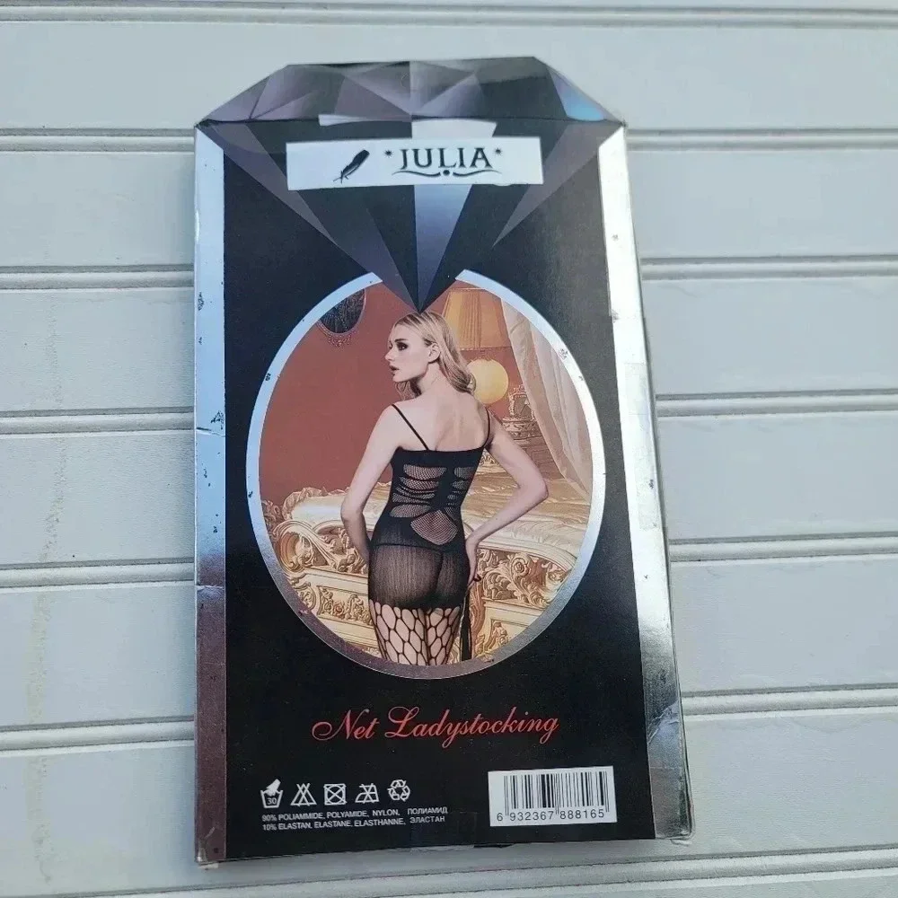 NWT Great Valentine's Gifts! Sexy Lace Julia Pantyhose Black One Sz 8860